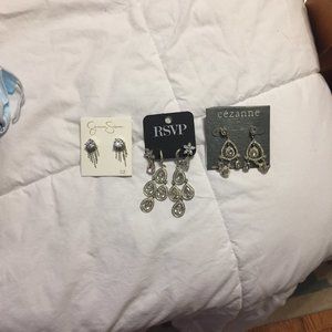 4 brand new pair of rhinestone earrings.